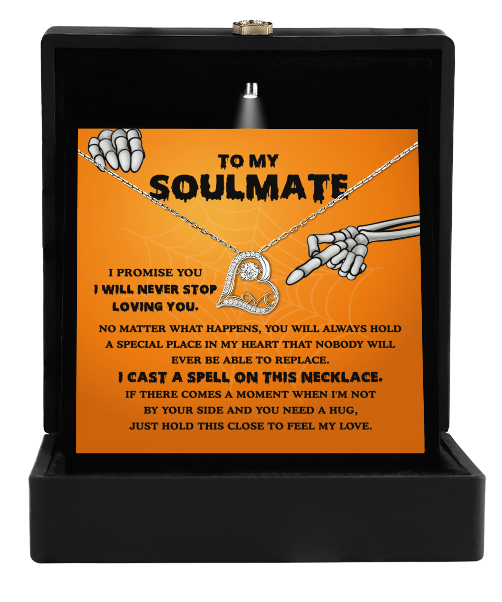 Soulmate-Never Stop Loving Halloween Love Dancing Heart Necklace - Mallard Moon Gift Shop