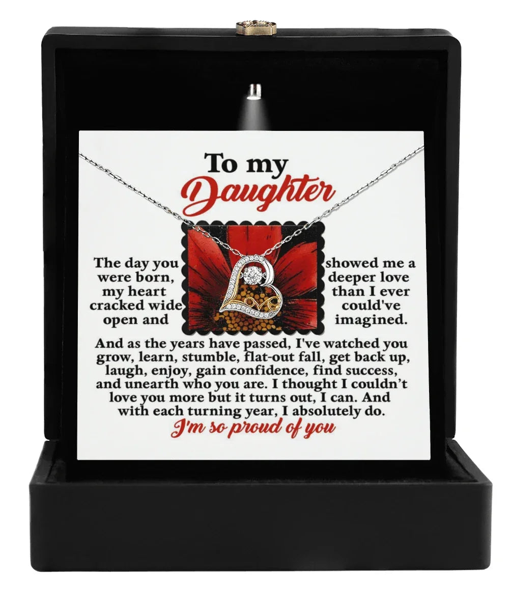 Daughter Birthday, Graduation, Christmas Inspirational Gift - A Deeper Love - Love Dancing Heart Pendant Necklace
