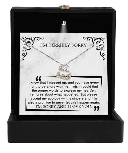 Apology Gift for Girlfriend, Wife, Soulmate - Sorry, Angry With Me - Love Dancing Heart Pendant Necklace - Mallard Moon Gift Shop