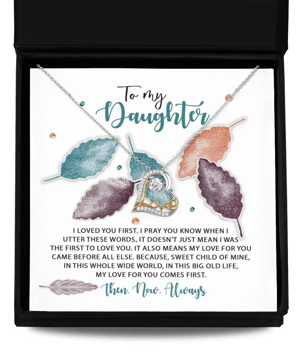 Daughter Birthday, Graduation, Christmas Inspirational Gift - Pray You Know - Love Dancing Heart Pendant Necklace
