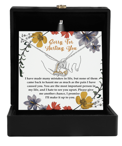Apology Gift for Girlfriend, Wife, Soulmate- Sorry, Haunt Me - Love Dancing Heart Pendant Necklace - Mallard Moon Gift Shop