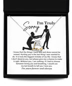 Apology Gift for Girlfriend, Wife - Sorry, My Last Breath - Love Heart Pendant Necklace