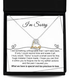 Apology Gift for Girlfriend, Wife, Soulmate - I'm Sorry, Forgive Me for the Pain I Caused You - Love Heart Pendant Necklace