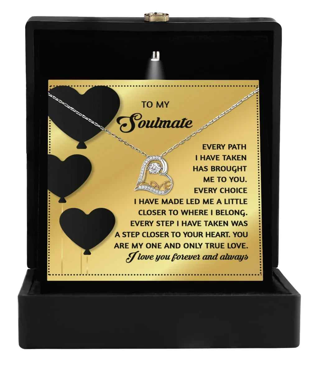 To My Soulmate - Love Dancing Heart Necklace – A Romantic Valentine’s Gift for Your One True Love