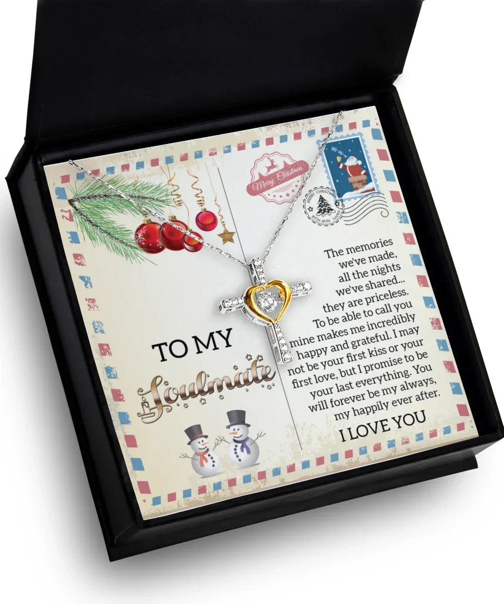 Soulmate, Wife, Girlfriend Romantic Gift - Last Everything - Dancing Cross Pendant Necklace