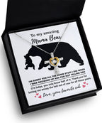 To My Amazing Mama Bear Thanks for Not Telling Dad Cross Pendant Necklace