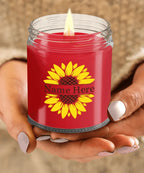Sunflower Monogram Soy Scented Container Jar Candle