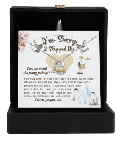 Apology Gift for Girlfriend, Wife, Soulmate - Sorry, Precious Soul - Love Dancing Heart Pendant Necklace - Mallard Moon Gift Shop