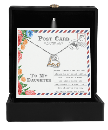 Daughter Wedding Day Gift - My Heart Goes With You - Love Dancing Heart Pendant Necklace - Mallard Moon Gift Shop