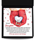 Daughter Christmas Present - In My Heart - Love Dancing Heart Pendant Necklace