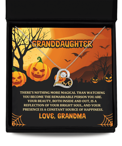 Granddaughter Halloween Gift - Nothing More Magical - Love Dancing Heart Necklace - Mallard Moon Gift Shop