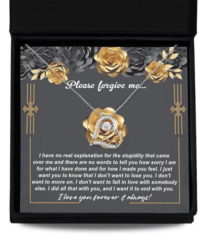 Apology Gift for Girlfriend, Wife, Soulmate - Sorry, End With You - Love Heart Pendant Necklace - Mallard Moon Gift Shop
