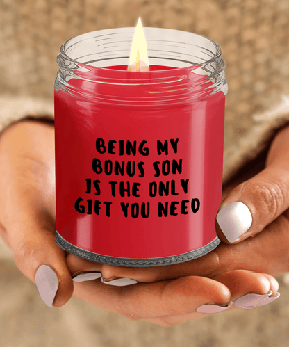 Bonus Son Gift Ideas - Being My Bonus Son is The Only Gift You Need Scented Soy Candle - Mallard Moon Gift Shop