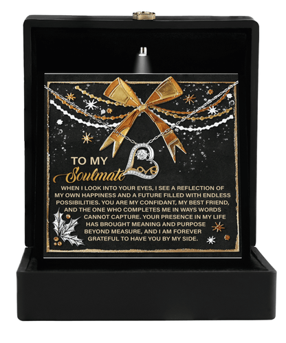 To My Soulmate Forever Grateful By My Side Christmas Anniversary Heart Pendant Necklace for Wife Girlfriend Jewelry - Mallard Moon Gift Shop