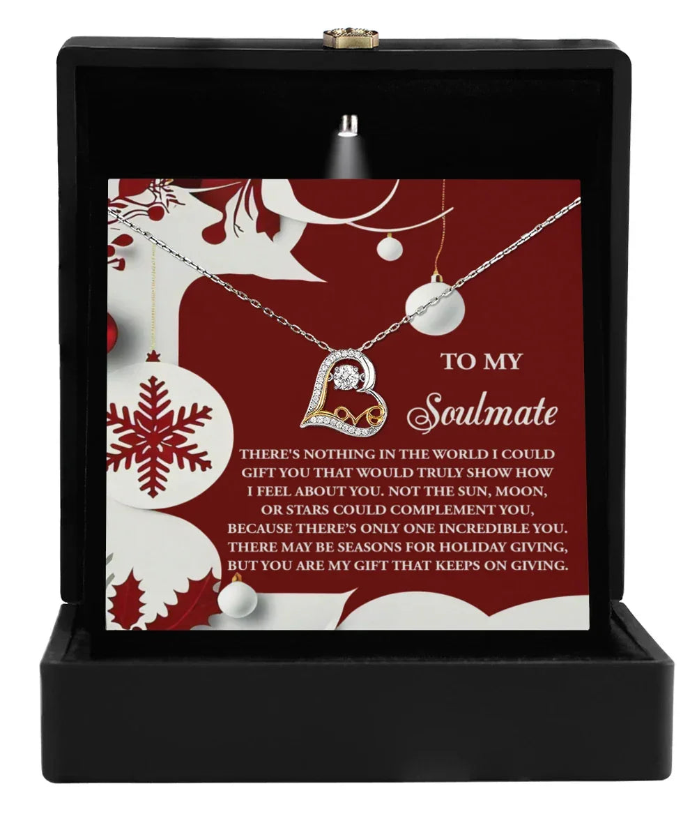 Gift for Soulmate, Girlfriend, Wife - Holiday Giving -Love Dancing Heart Pendant Necklace V