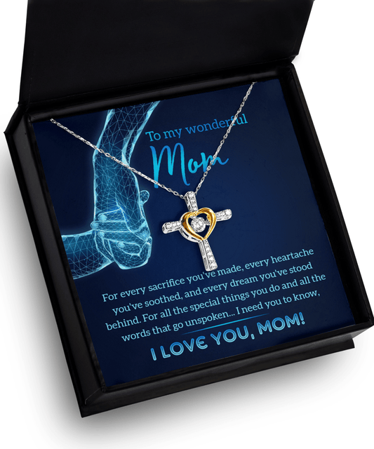 Gift for Mom You Stood Behind My Dreams Cross Pendant Necklace - Mallard Moon Gift Shop