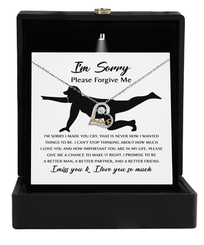 Apology Gift for Girlfriend, Wife, Soulmate - Sorry, Things To Be - Love Dancing Heart Pendant Necklace - Mallard Moon Gift Shop