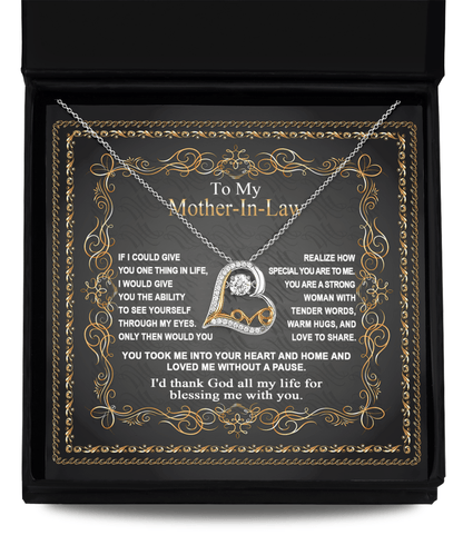 Mother-in-Law Gift You Took Me Into Your Heart and Home Heart Pendant Necklace - Mallard Moon Gift Shop