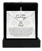 Apology Gift for Girlfriend, Wife, Soulmate - Sorry, Forever Love You - Love Dancing Heart Pendant Necklace