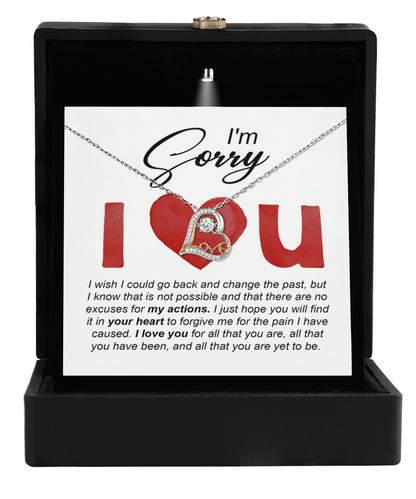 Gift for Girlfriend, Wife - Sorry, Change The Past - Love Dancing Heart Pendant Necklace - Mallard Moon Gift Shop