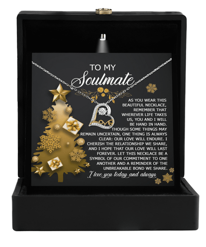 To My Soulmate Our Love Will Last Forever Romantic Christmas Anniversary Heart Pendant Necklace for Wife Girlfriend Jewelry - Mallard Moon Gift Shop