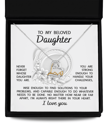 Daughter - I'm Always in Your Heart - Pendant Necklace Wedding Birthday Graduation Gift - Mallard Moon Gift Shop