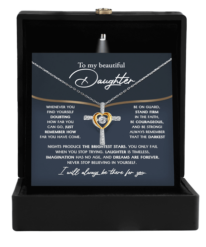 Daughter Gift for Birthday, Graduation, Christmas - Brightest Stars - Cross Pendant Necklace - Mallard Moon Gift Shop