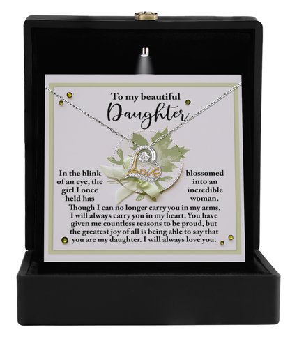 Daughter Birthday, Graduation, Christmas Inspirational Gift  - Incredible Woman - Love Dancing Heart Pendant Necklace - Mallard Moon Gift Shop