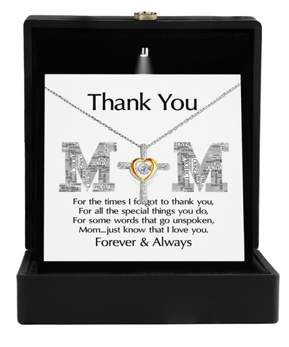 Gift for Mom - Thank You For Everything You Do Cross Pendant Necklace - Mallard Moon Gift Shop