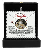 Gift for Daughter - Mother and Daughter Forever As One - Love Dancing Heart Pendant Necklace
