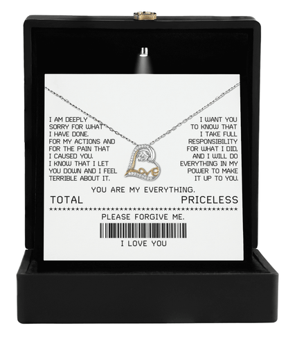 Apology Gift for Girlfriend, Wife, Soulmate - Sorry, Make It Up - Love Heart Pendant Necklace - Mallard Moon Gift Shop