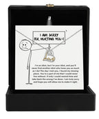 Apology Gift for Girlfriend, Wife, Soulmate - Sorry, Missing Piece - Love Dancing Heart Pendant Necklace