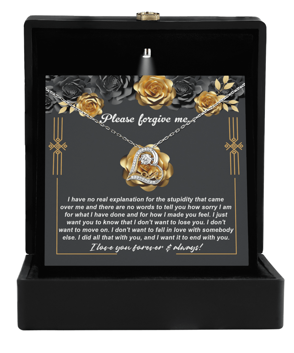 Apology Gift for Girlfriend, Wife, Soulmate - Sorry, End With You - Love Heart Pendant Necklace - Mallard Moon Gift Shop
