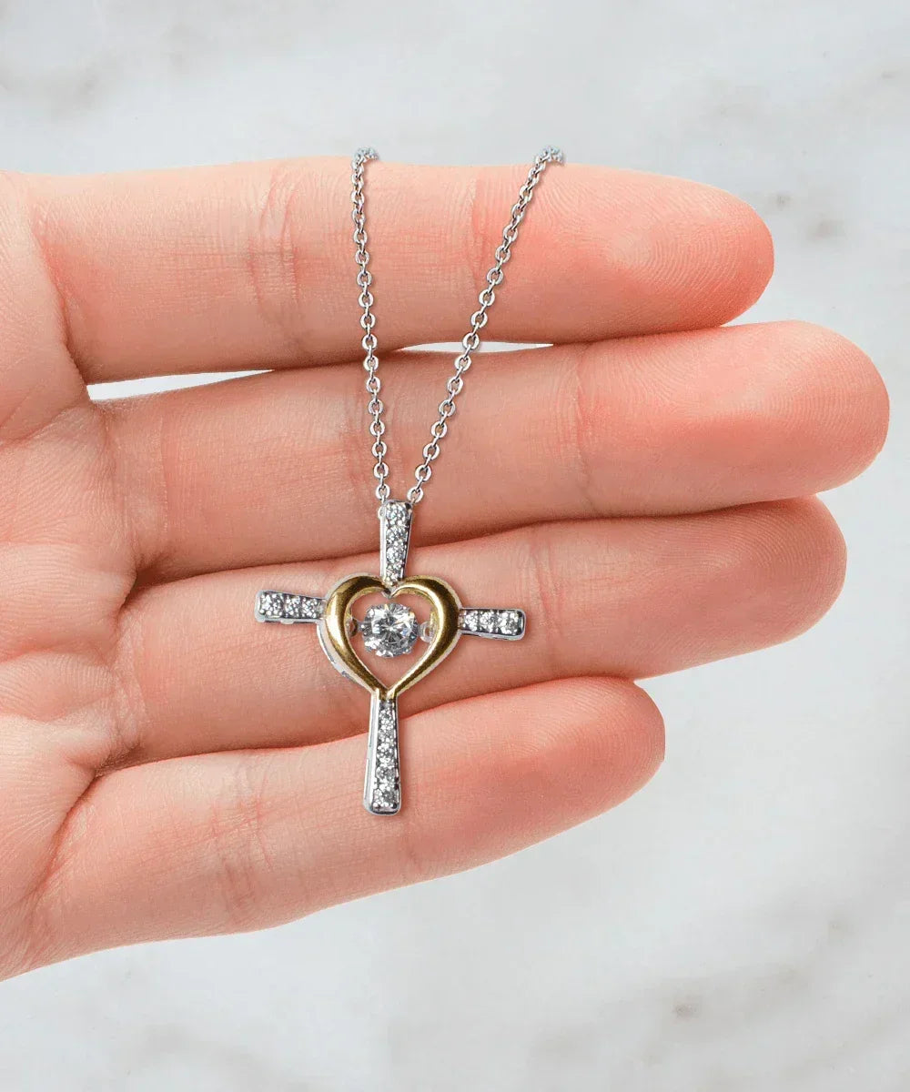 Bonus Mom Cross Pendant Necklace Thank You for Your Kindness Throughout the Years