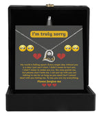 Apology Gift for Girlfriend, Wife, Soulmate - Sorry, Make You Cry - Love Dancing Heart Pendant Necklace