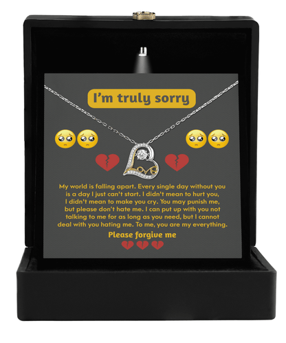 Apology Gift for Girlfriend, Wife, Soulmate - Sorry, Make You Cry - Love Dancing Heart Pendant Necklace - Mallard Moon Gift Shop