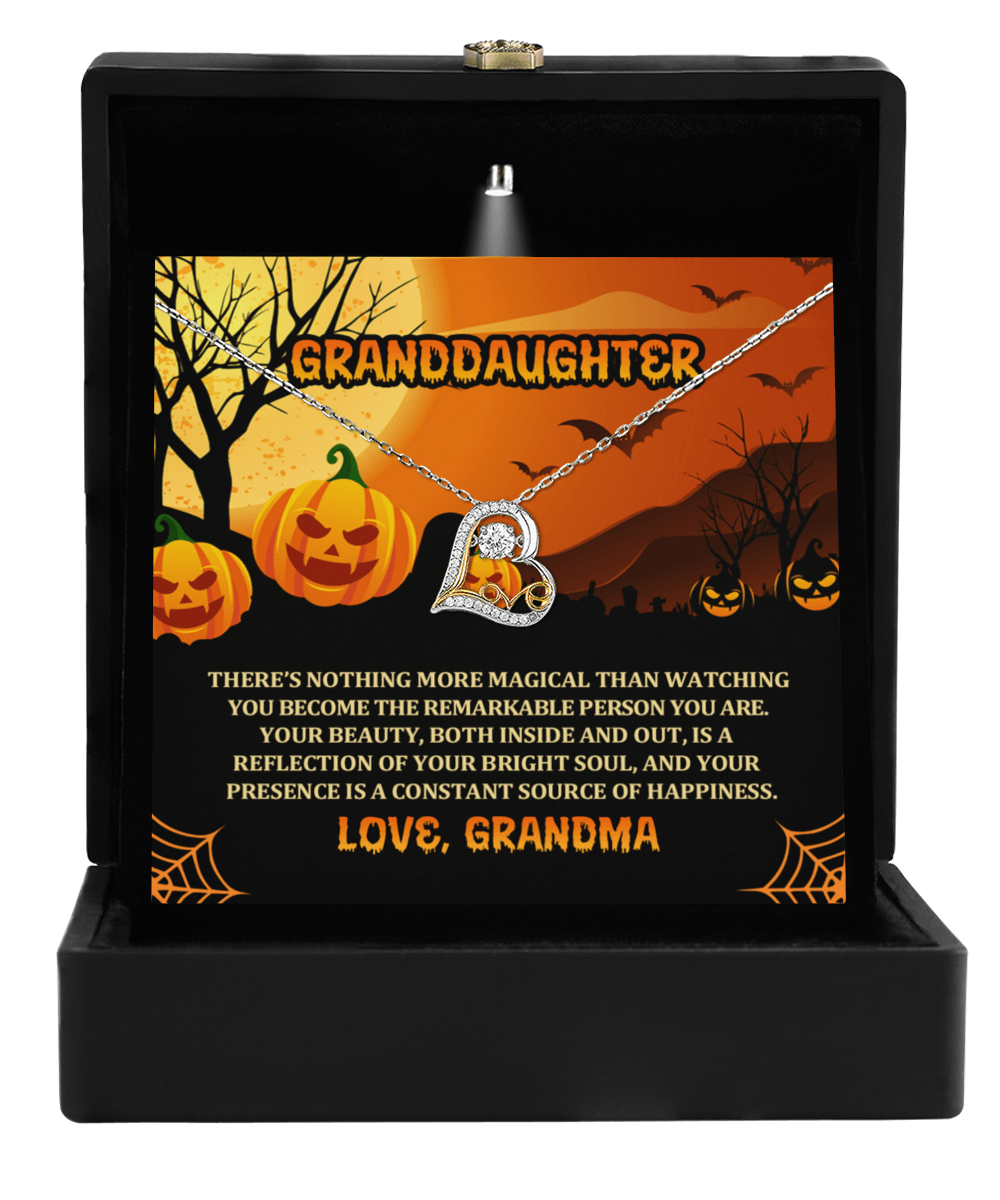 Granddaughter Halloween Gift - Nothing More Magical - Love Dancing Heart Necklace - Mallard Moon Gift Shop
