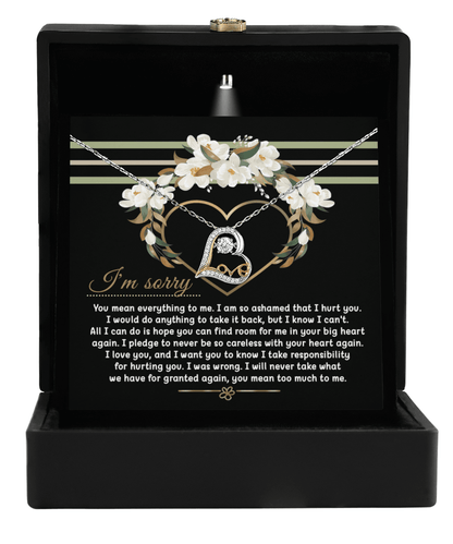 Apology Gift for Girlfriend, Wife, Soulmate - Sorry, Big Heart - Love Dancing Heart Pendant Necklace - Mallard Moon Gift Shop