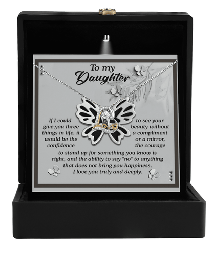 Daughter Birthday, Graduation, Christmas Inspirational Gift  - See Your Beauty - Love Dancing Heart Pendant Necklace - Mallard Moon Gift Shop