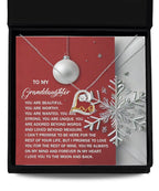 Granddaughter Gift - Moon And Back - Love Dancing Heart Pendant Necklace