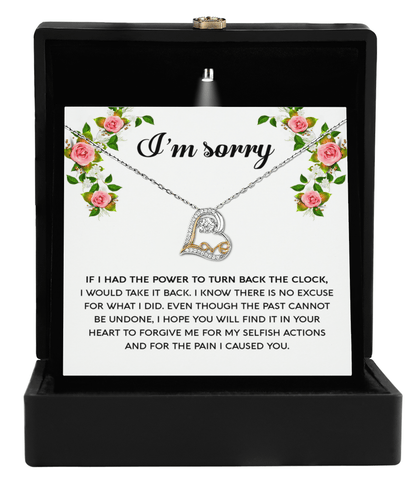 Gift for Girlfriend, Wife - Sorry, Make It Right - Love Heart Pendant Necklace - Mallard Moon Gift Shop