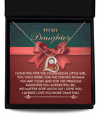 Daughter Gift - You Always Will Be - Love Dancing Heart Pendant Necklace