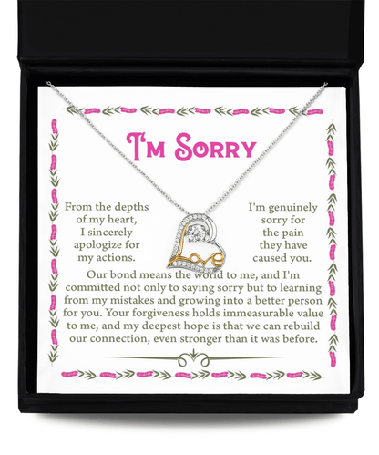 Gift for Girlfriend, Wife - Sorry, A Better Person - Love Dancing Heart Pendant Necklace - Mallard Moon Gift Shop