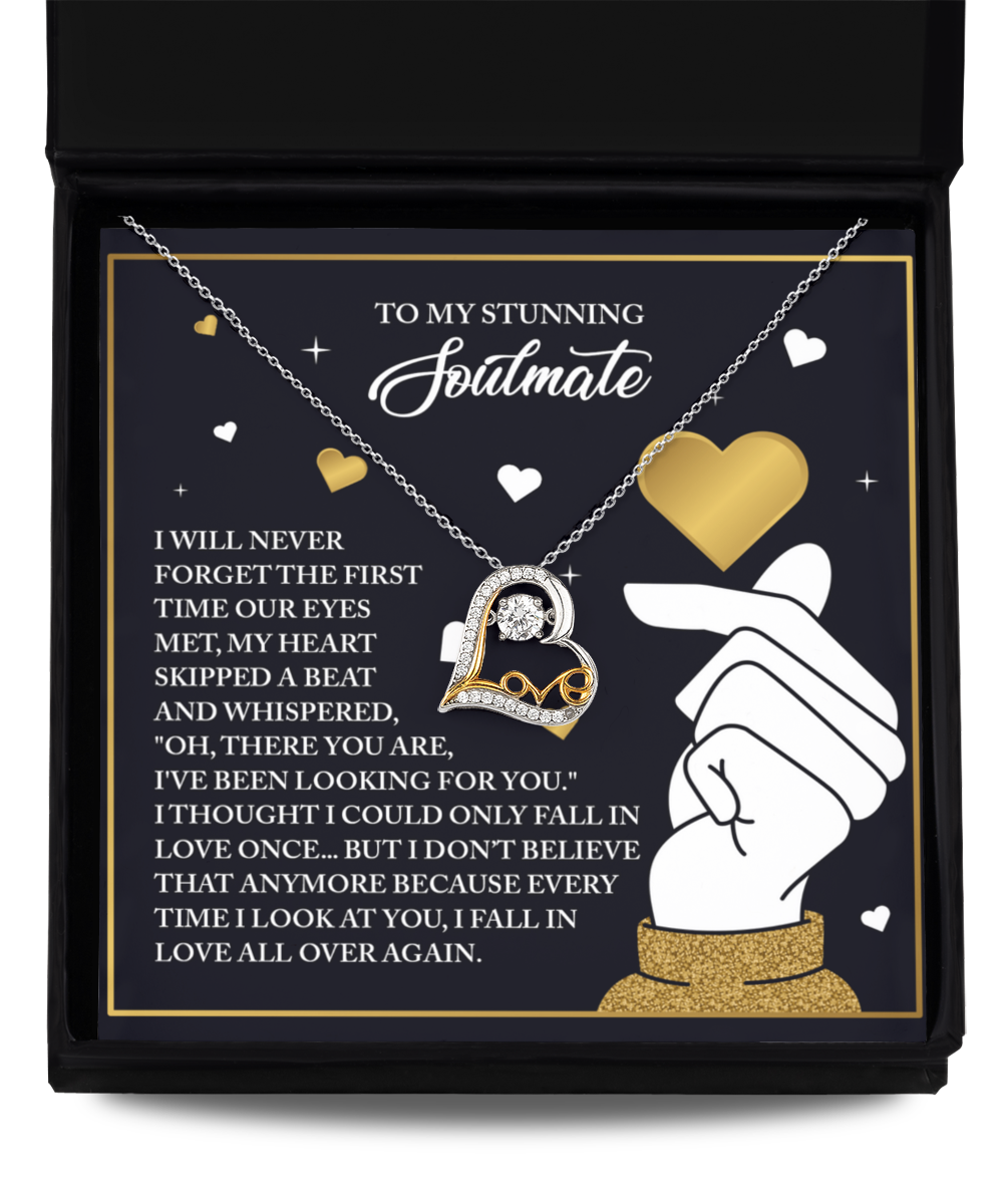 To My Stunning Soulmate - Love Dancing Heart Necklace – A Romantic Valentine’s Day Gift That Celebrates Falling in Love Again and Again - Mallard Moon Gift Shop