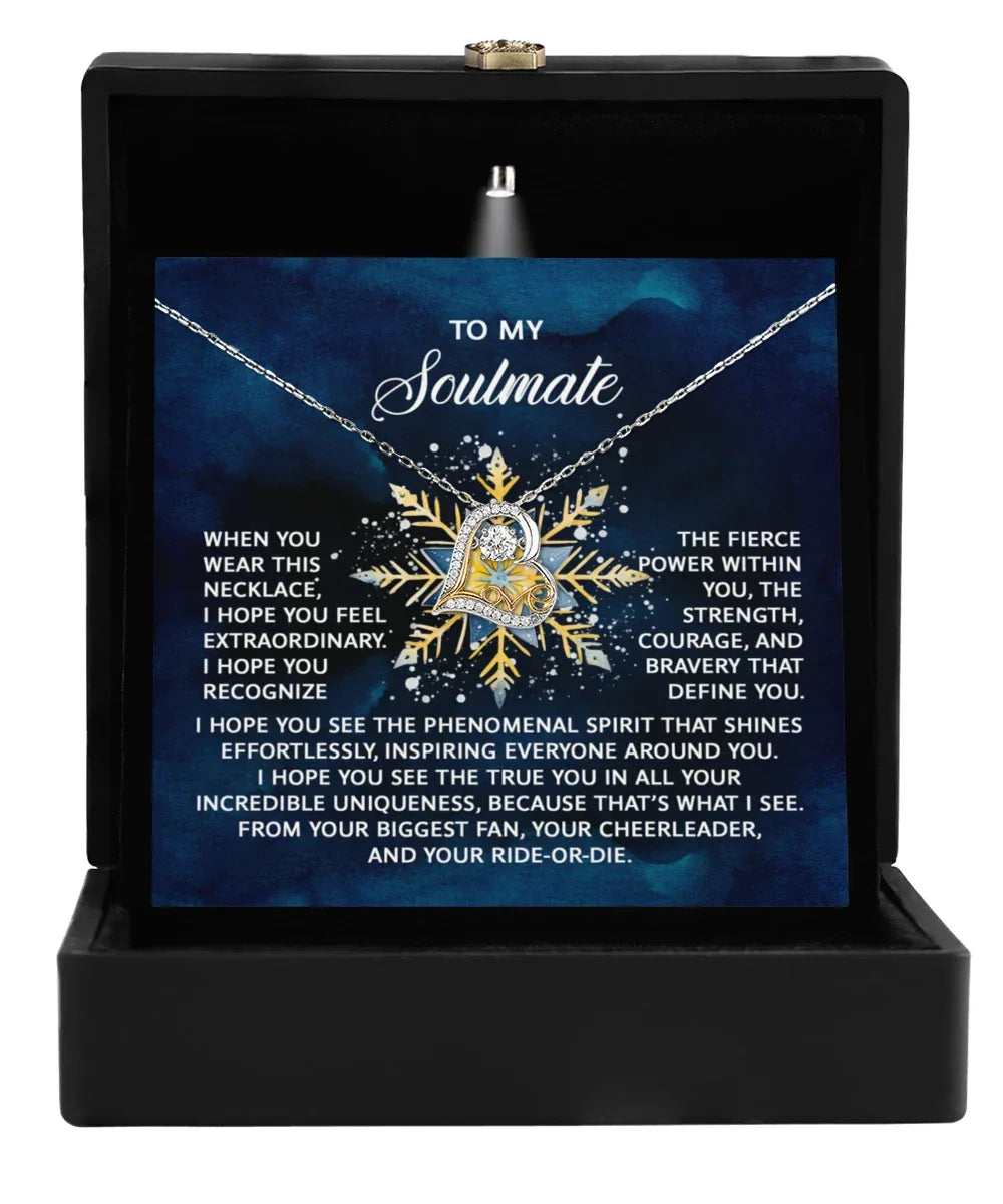 Gift for Soulmate, Girlfriend, Wife - Phenominal Spirit - Love Dancing Heart Pendant Necklace