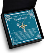 Soulmate, Wife, Girlfriend Romantic Gift - A Team - Dancing Cross Pendant Necklace