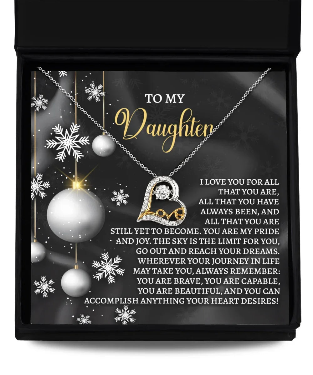 Gift for Daughter - You are my Pride And Joy - Love Dancing Heart Pendant Necklace