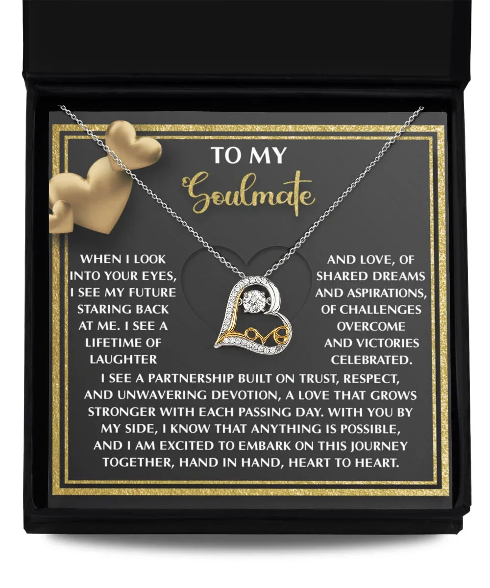 To My Soulmate - Love Dancing Heart Necklace – A Meaningful Valentine’s Gift Celebrating Trust, Devotion, and Shared Dreams