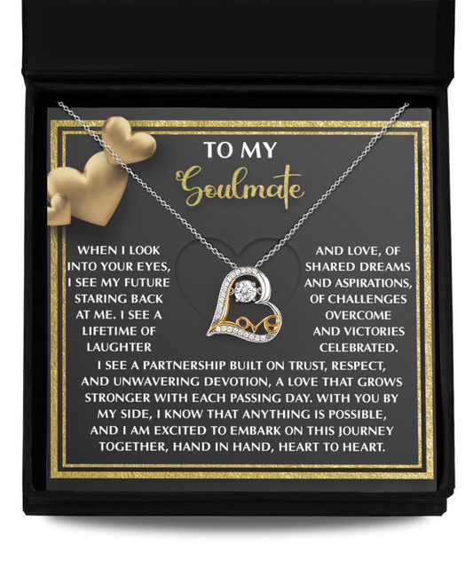 To My Soulmate - Love Dancing Heart Necklace – A Meaningful Valentine’s Gift Celebrating Trust, Devotion, and Shared Dreams - Mallard Moon Gift Shop