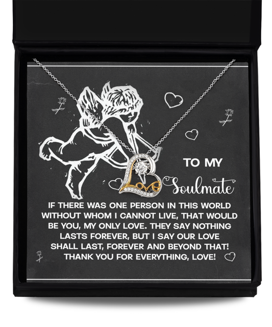 To My Soulmate - Love Dancing Heart Necklace – A Heartfelt Gift to Celebrate Love That Lasts Forever - Mallard Moon Gift Shop